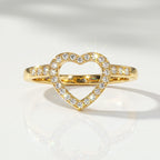 🔥 LAST DAY 90% OFF | Heart-in-Heart Moissanite Stacking Ring Set – Romantic Layered Sparkle & Versatile Two-Piece Styling