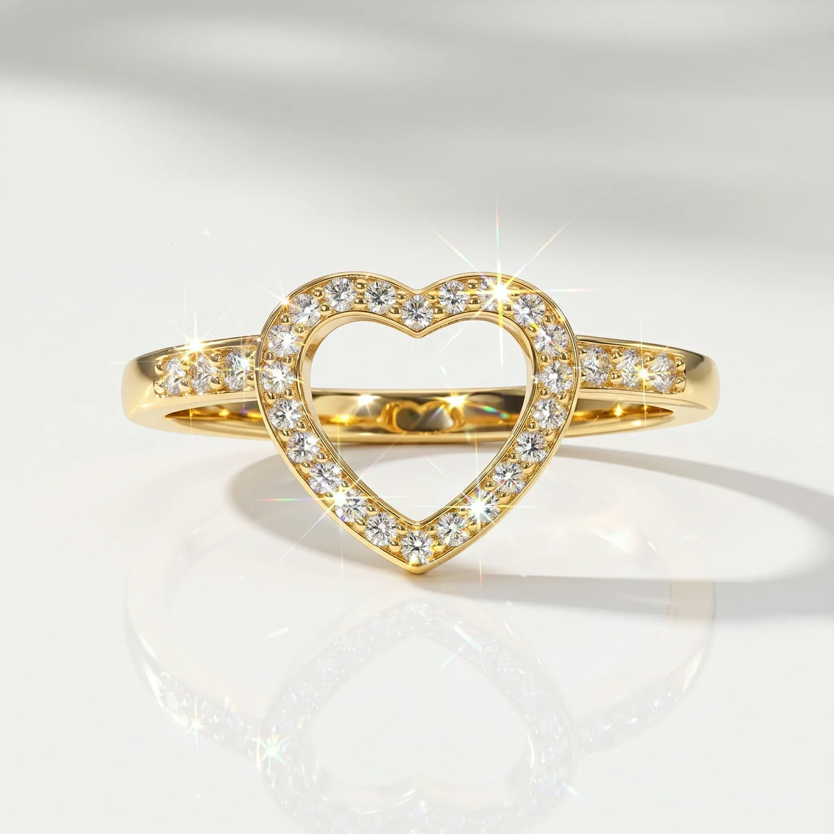 🔥 LAST DAY 90% OFF | Heart-in-Heart Moissanite Stacking Ring Set – Romantic Layered Sparkle & Versatile Two-Piece Styling