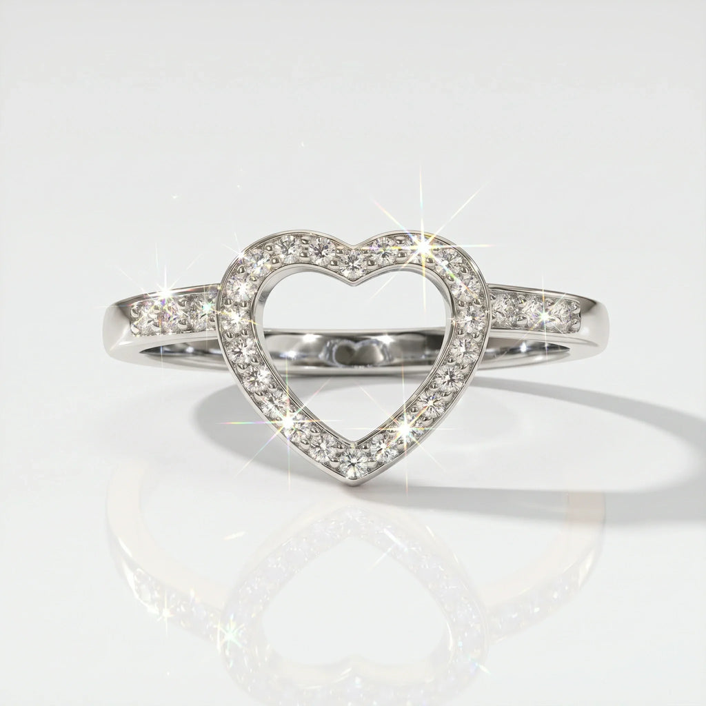 🔥 LAST DAY 90% OFF | Heart-in-Heart Moissanite Stacking Ring Set – Romantic Layered Sparkle & Versatile Two-Piece Styling