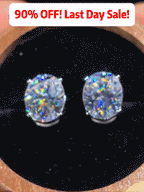 🔥 LAST DAY 90% OFF : The Premium Oval-Cut Moissanite Studs (Passes Diamond Tester!)