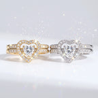 🔥 LAST DAY 90% OFF | Heart-in-Heart Moissanite Stacking Ring Set – Romantic Layered Sparkle & Versatile Two-Piece Styling