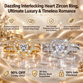 🔥 LAST DAY 90% OFF | Heart-in-Heart Moissanite Stacking Ring Set – Romantic Layered Sparkle & Versatile Two-Piece Styling