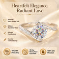 🔥 LAST DAY 90% OFF | Heartfelt Round-Wrap Moissanite Ring – Romantic Curves & Everyday Sparkle