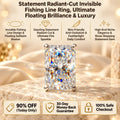 🔥 LAST DAY 90% OFF | Radiant-Cut Invisible-Line Moissanite Ring – Floating Solitaire Brilliance & Barely-There Styling