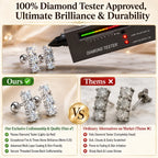 Three-Stone Straight-Line Moissanite Screw-Back Studs compare