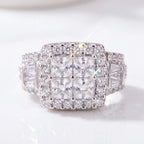 Princess-cut ring front detail
