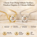 🔥 LAST DAY 90% OFF | Four-Prong Moissanite Solitaire Necklace – A Classic Round Center & Effortless Everyday Styling