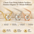 🔥 LAST DAY 90% OFF | Four-Prong Moissanite Solitaire Necklace – A Classic Round Center & Effortless Everyday Styling