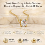 🔥 LAST DAY 90% OFF | Four-Prong Moissanite Solitaire Necklace – A Classic Round Center & Effortless Everyday Styling