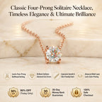 🔥 LAST DAY 90% OFF | Four-Prong Moissanite Solitaire Necklace – A Classic Round Center & Effortless Everyday Styling