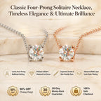 🔥 LAST DAY 90% OFF | Four-Prong Moissanite Solitaire Necklace – A Classic Round Center & Effortless Everyday Styling