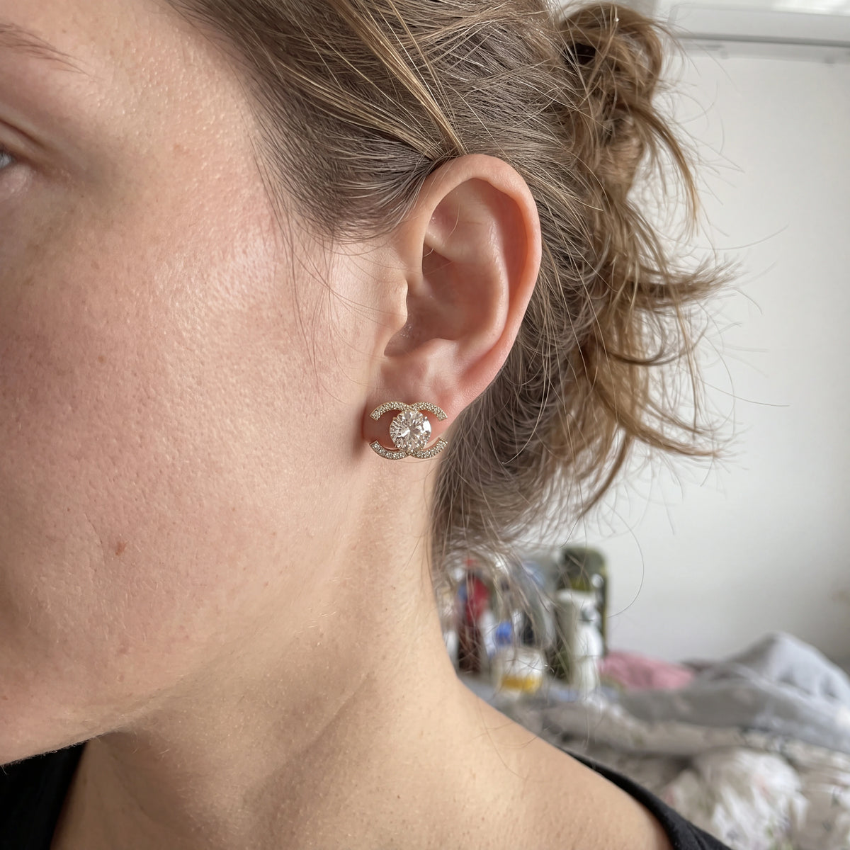 Interlocking halo earrings wearing inspiration