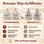 Moissanite and cubic zirconia comparison: pear-cut brilliance, diamond-tester approved and S925 base