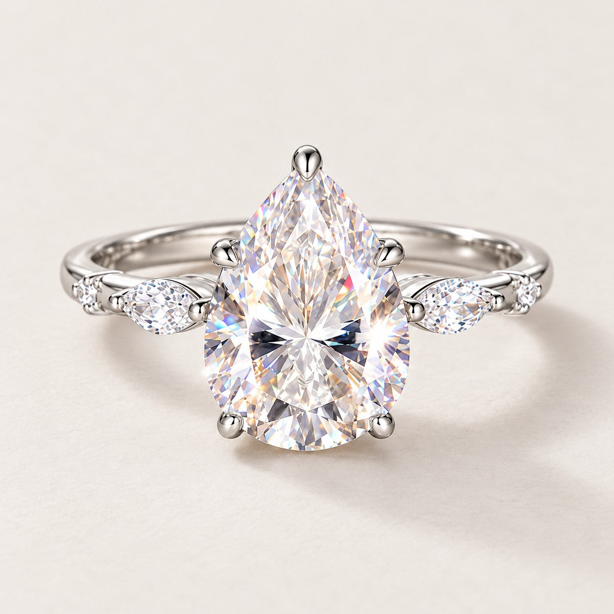 Pear-Cut Statement Ring
